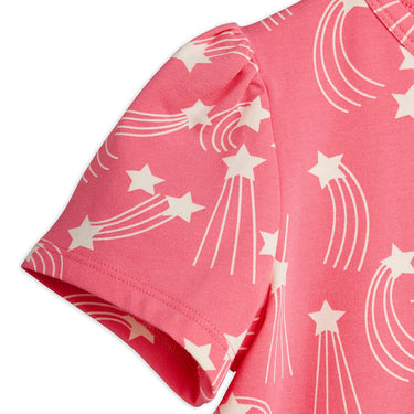 ★Chapter1★2026SS★mini rodini ミニロディーニ Starfall aop puff sleeve ss top Pink