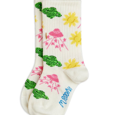 ★Chapter1★2026SS★mini rodini ミニロディーニ Space 1-pack socks Offwhite