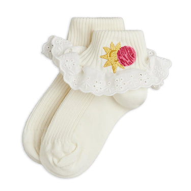 ★Chapter1★2026SS★mini rodini ミニロディーニ Space lace 1-pack socks Offwhite