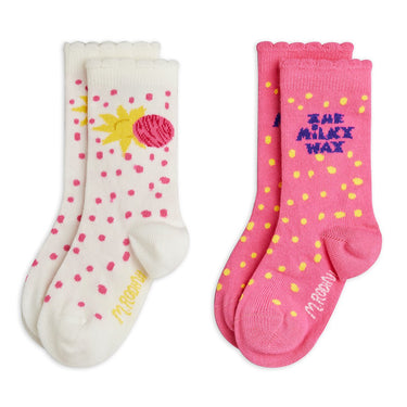 ★Chapter1★2026SS★mini rodini ミニロディーニ The milky way 2-pack socks Pink