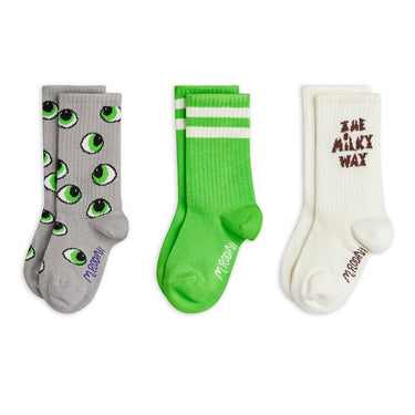 ★Chapter1★2026SS★mini rodini ミニロディーニ Eyes 3-pack socks Multi