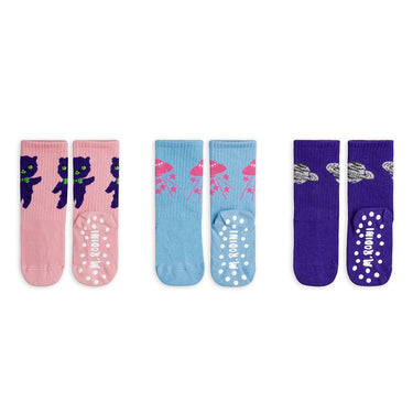★Chapter1★2026SS★mini rodini ミニロディーニ Planet 3-pack anti-slip socks Multi