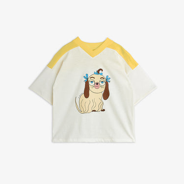 ★PRE 2026AW collection★mini rodini ミニロディーニ Dog v-neck sp ss tee Yellow