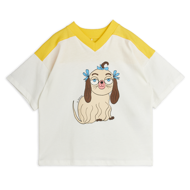 ★PRE 2026AW collection★mini rodini ミニロディーニ Dog v-neck sp ss tee Yellow