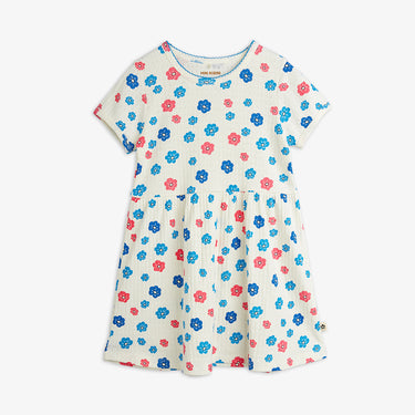★PRE 2026AW collection★mini rodini ミニロディーニ Flowers aop picot edge pointelle ss dress Multi