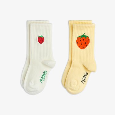 ★PRE 2026AW collection★mini rodini ミニロディーニ Strawberry emb 2-pack socks Multi