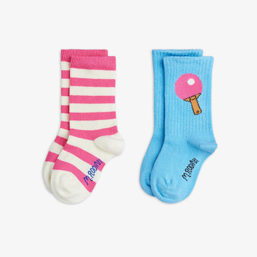 ★PRE 2026AW collection★mini rodini ミニロディーニ Table tennis 2-pack socks Multi