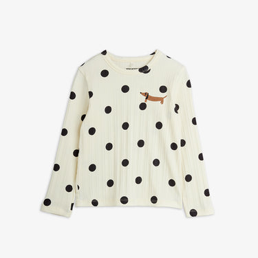 ★Chapter1★2026AW★mini rodini ミニロディーニ Dots aop dog ls tee Offwhite