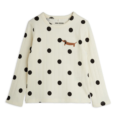★Chapter1★2026AW★mini rodini ミニロディーニ Dots aop dog ls tee Offwhite