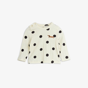 ★Chapter1★2026AW★mini rodini ミニロディーニ Dots aop dog ls tee Offwhite