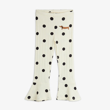 ★Chapter1★2026AW★mini rodini ミニロディーニ Dots aop dog flared trousers Offwhite