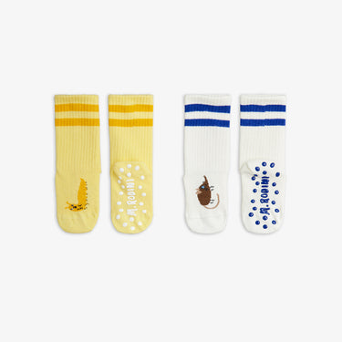 ★Chapter1★2026AW★mini rodini ミニロディーニ Velvet worm 2-pack anti-slip socks Multi
