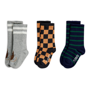 ★Chapter1★2026AW★mini rodini ミニロディーニ Chess check 3-pack socks Multi