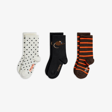 ★Chapter1★2026AW★mini rodini ミニロディーニ Elephant shrew 3-pack socks Multi