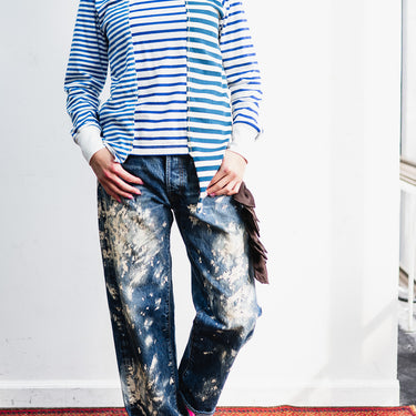 ★入荷済み★2026AW★MARET マレ セルビッチデニムペンキ＆リボン5ポケットパンツ 14BL M246A48