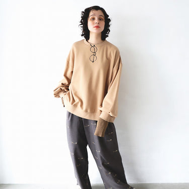 ★2026AW★michirico ミチリコ Glasses embroidery pullover ベージュ MR26AW-11(adult)