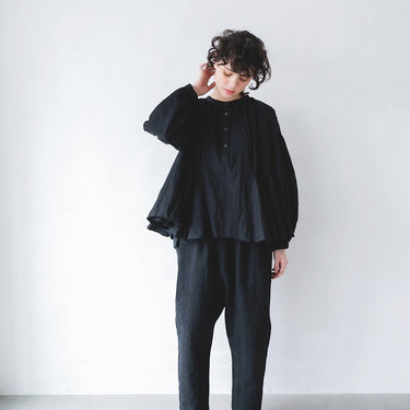 ★2026AW★michirico ミチリコ Jacquard sarouel pants ブラック MR26AW-25(adult)