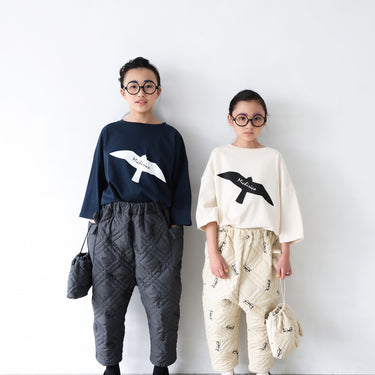 ★入荷済み★2025AW★michirico ミチリコ Quilting pants charcoal MR25AW-25(kids)