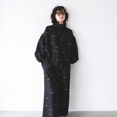 ★2026AW★michirico ミチリコ Safety pin embroidery shirts ブラック MR26AW-28(adult)