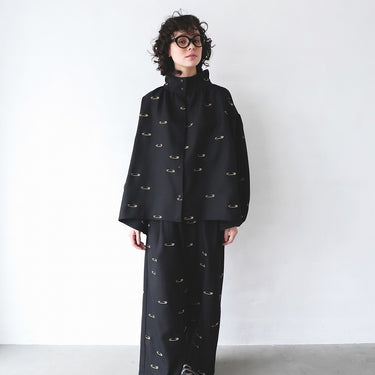 ★2026AW★michirico ミチリコ Safety pin embroidery pants ブラック MR26AW-30(adult)