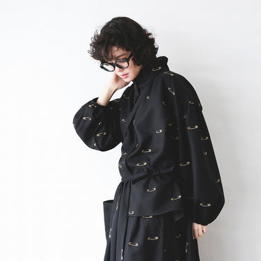 ★2026AW★michirico ミチリコ Safety pin embroidery shirts ブラック MR26AW-28(adult)