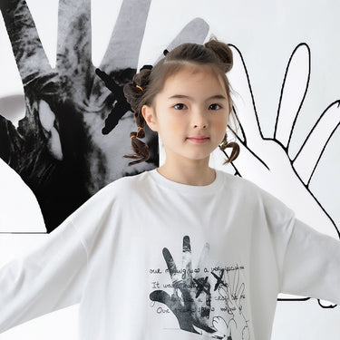 ★2026AW★michirico ミチリコ Rabbit and Shadow T パールホワイト MR26AW-03(kids/adult)