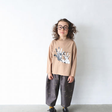 ★2026AW★michirico ミチリコ Rabbit and Shadow T ローズベージュ MR26AW-03(kids/adult)