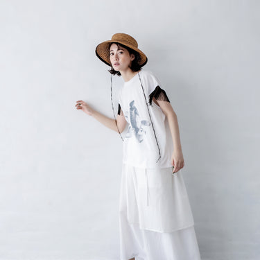 ★入荷済み★2026SS★michirico ミチリコ Thread & Bear fringe T ホワイト MR26SS-07(adult)