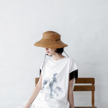 ★入荷済み★2026SS★michirico ミチリコ Thread & Bear fringe T ホワイト MR26SS-07(adult)
