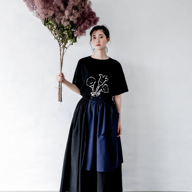 ★入荷済み★2026SS★michirico ミチリコ Flower vase T ブラック MR26SS-01(kids/adult)