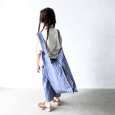 ★入荷済み★2026SS★michirico ミチリコ Hand stripes Big bag ブルー&グレー MR26SS-28