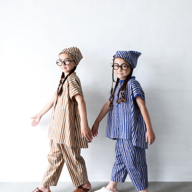 ★入荷済み★2026SS★michirico ミチリコ Hand stripes sarouel pants モカ＆ベージュ MR26SS-25(adult)