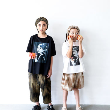 ★入荷済み★2026SS★michirico ミチリコ Girl nibbling apple T ブラック MR26SS-05 (adult)