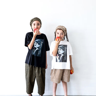 ★入荷済み★2026SS★michirico ミチリコ Girl nibbling apple T ブラック MR26SS-05 (adult)