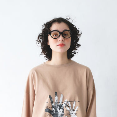 ★2026AW★michirico ミチリコ Rabbit and Shadow T ローズベージュ MR26AW-03(kids/adult)