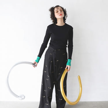 ★2026AW★michirico ミチリコ Switching colors rib knit ブラック MR26AW-18(kids/adult)