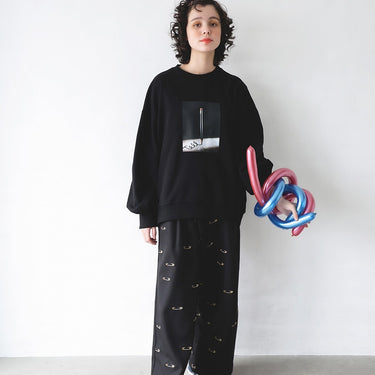 ★2026AW★michirico ミチリコ Pencil landscape pullover ブラック MR26AW-13(adult)