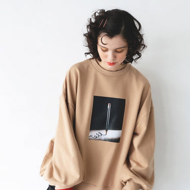 ★2026AW★michirico ミチリコ Pencil landscape pullover ベージュ MR26AW-13(adult)