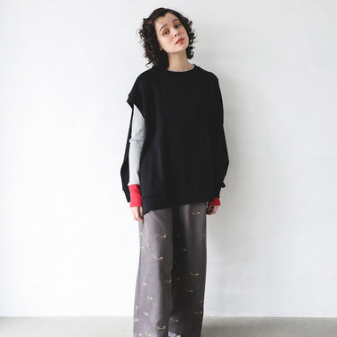 ★2026AW★michirico ミチリコ One sleeve pullover ブラック MR26AW-22(adult)
