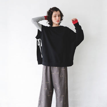 ★2026AW★michirico ミチリコ Safety pin embroidery pants ダークグレー MR26AW-30(adult)