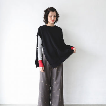 ★2026AW★michirico ミチリコ One sleeve pullover ブラック MR26AW-22(adult)