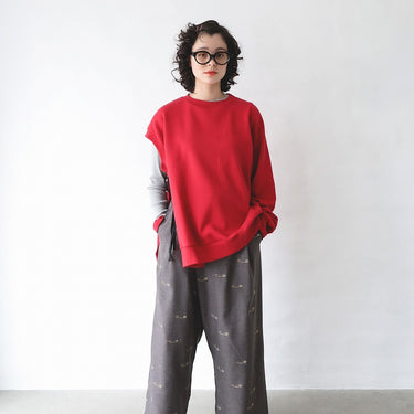 ★2026AW★michirico ミチリコ One sleeve pullover レッド MR26AW-22(adult)