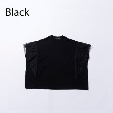 ★入荷済み★2026SS★nunuforme ヌヌフォルム メッシュフリルオーバーサイズT Black Adult 37-nf25-945-500