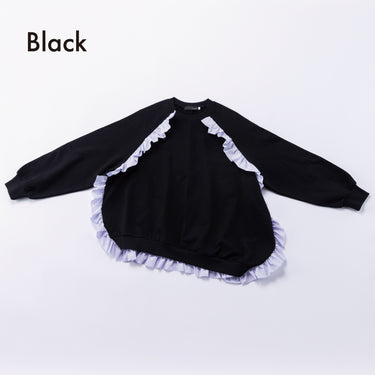 ★入荷済み★2026AW★nunuforme ヌヌフォルム ラウンド フリルトレーナー Black 46-nf26-992-728