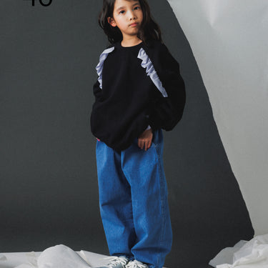 ★入荷済み★2026AW★nunuforme ヌヌフォルム ラウンド フリルトレーナー Black 46-nf26-992-728