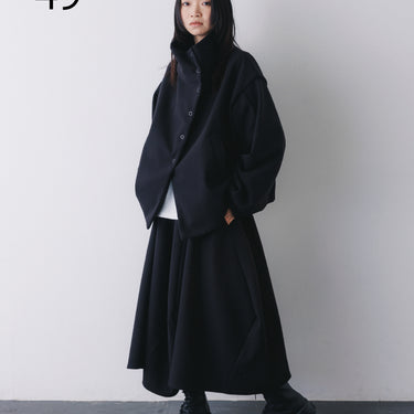 ★入荷済み★2026AW★nunuforme ヌヌフォルム メルトンスカート Black 49-nf26-735-041