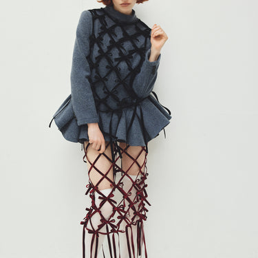 ★2026AW★naokitomizuka ナオキトミヅカ Velvet Ribbon Tops black GRNTB028