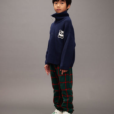 ★Chapter1★2025AW★mini rodini ミニロディーニ BionicPlaid aop fleece trousers Green