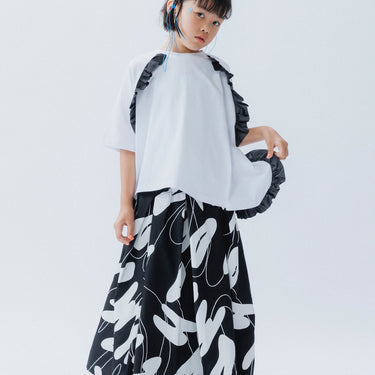 ★入荷済み★2026SS★nunuforme ヌヌフォルム アシンメトリーフリルT White Adult 51-nf25-966-716
