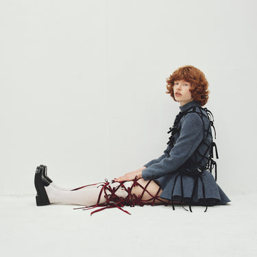 ★2026AW★naokitomizuka ナオキトミヅカ Velvet Ribbon Tops black GRNTB028